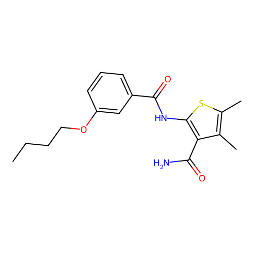 2-(3-Butoxybenzamido)-4,5-dimethylthiophene-3-carboxamide structure