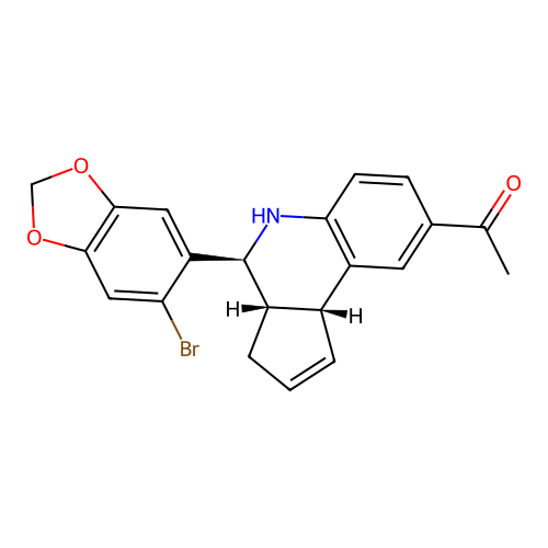 1-((3aS,4S,9bR)-4-(6-bromobenzo[d][1,3]dioxol-5-yl)-3a,4,5,9b-tetrahydro-3H-cyclopenta[c]quinolin-8-yl)ethanone structure