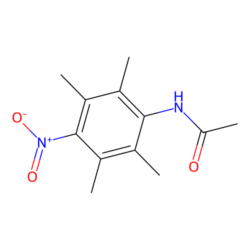 N-(2,3,5,6-tetramethyl-4-nitrophenyl)acetamide structure