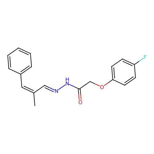 2-(4-Fluorophenoxy)-N'-(2-methyl-3-phenyl-2-propenylidene)acetohydrazide structure