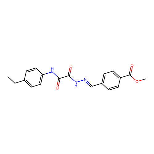 Methyl 4-(2-((4-ethylanilino)(oxo)acetyl)carbohydrazonoyl)benzoate structure