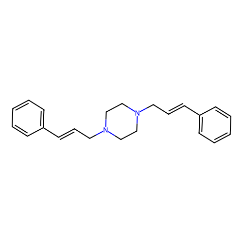 1,4-Bis(3-phenyl-2-propen-1-yl)piperazine structure