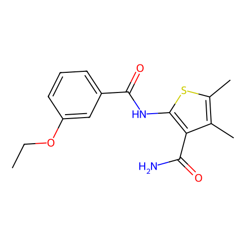 2-[(3-Ethoxybenzoyl)amino]-4,5-dimethylthiophene-3-carboxamide structure