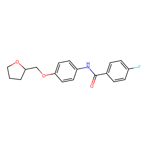 4-fluoro-N-[4-(tetrahydrofuran-2-ylmethoxy)phenyl]benzamide structure