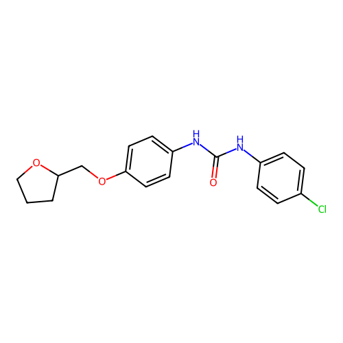 1-(4-Chlorophenyl)-3-[4-(oxolan-2-ylmethoxy)phenyl]urea structure
