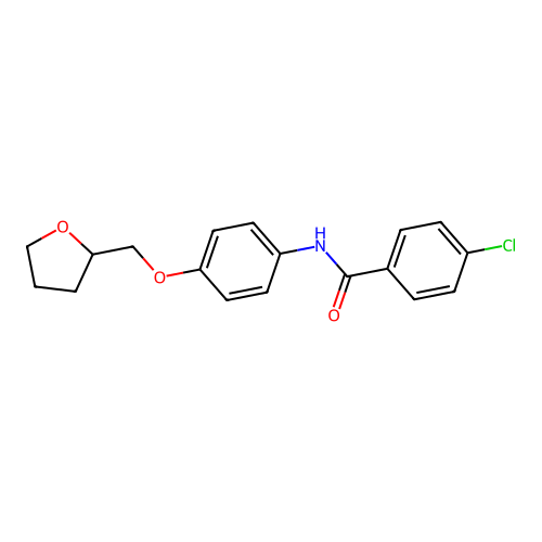 4-chloro-N-[4-(tetrahydrofuran-2-ylmethoxy)phenyl]benzamide structure
