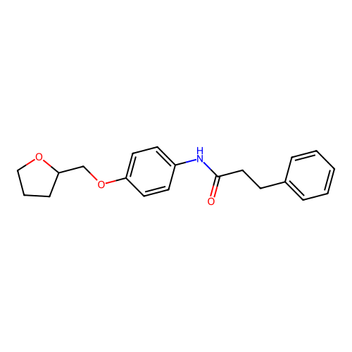 N-[4-(oxolan-2-ylmethoxy)phenyl]-3-phenylpropanamide structure
