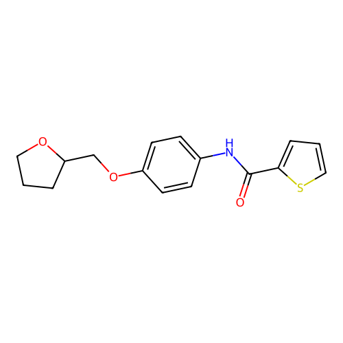 N-[4-(oxolan-2-ylmethoxy)phenyl]thiophene-2-carboxamide structure