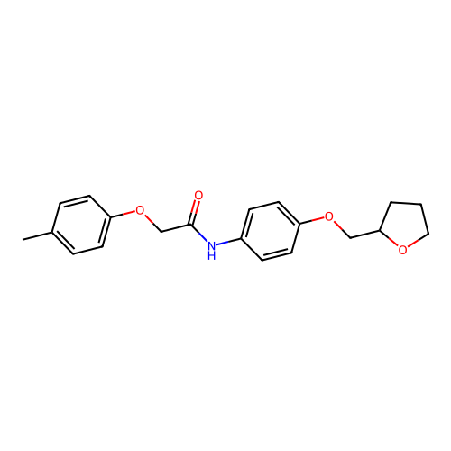 2-(4-methylphenoxy)-N-[4-(tetrahydro-2-furanylmethoxy)phenyl]acetamide structure