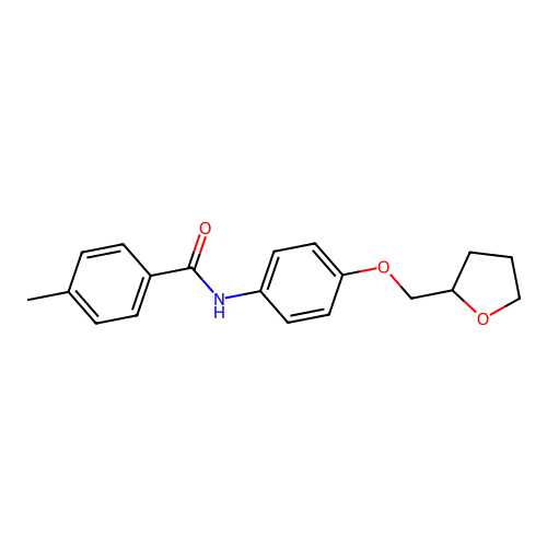 4-methyl-N-[4-(tetrahydrofuran-2-ylmethoxy)phenyl]benzamide structure