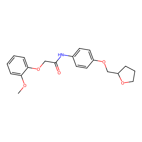 2-(2-methoxyphenoxy)-N-[4-(tetrahydro-2-furanylmethoxy)phenyl]acetamide structure