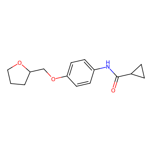 N-[4-(oxolan-2-ylmethoxy)phenyl]cyclopropanecarboxamide structure