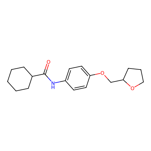 N-[4-(oxolan-2-ylmethoxy)phenyl]cyclohexanecarboxamide structure