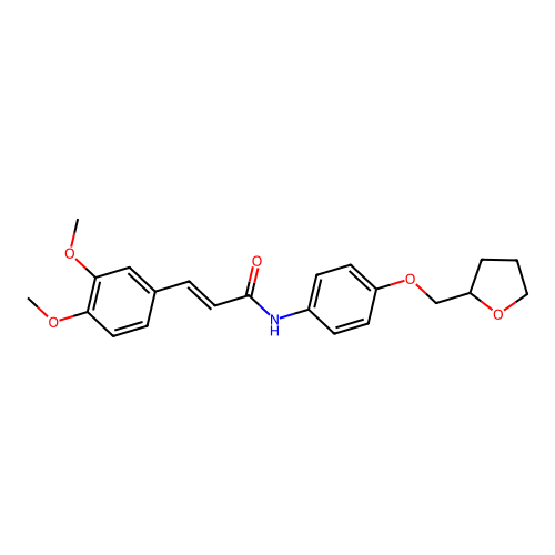 (E)-3-(3,4-dimethoxyphenyl)-N-[4-(oxolan-2-ylmethoxy)phenyl]prop-2-enamide structure