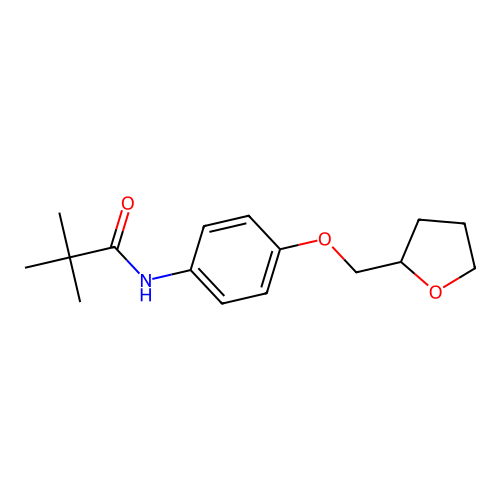 2,2-dimethyl-N-[4-(tetrahydrofuran-2-ylmethoxy)phenyl]propanamide structure