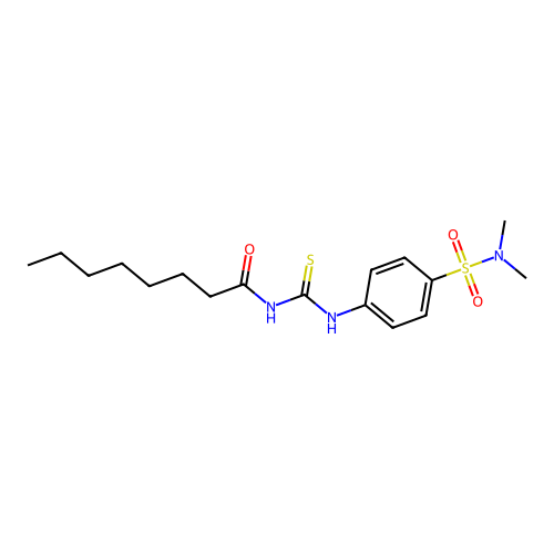 N-{[4-(Dimethylsulfamoyl)phenyl]carbamothioyl}octanamide structure