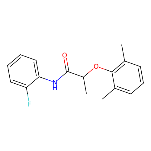 2-(2,6-dimethylphenoxy)-N-(2-fluorophenyl)propanamide structure