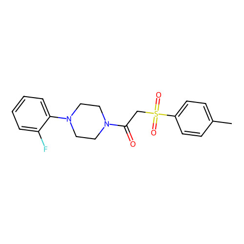 1-[4-(2-Fluorophenyl)piperazin-1-yl]-2-(4-methylphenyl)sulfonylethanone structure