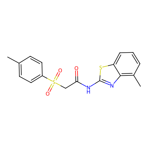N-(4-methylbenzo[d]thiazol-2-yl)-2-tosylacetamide structure