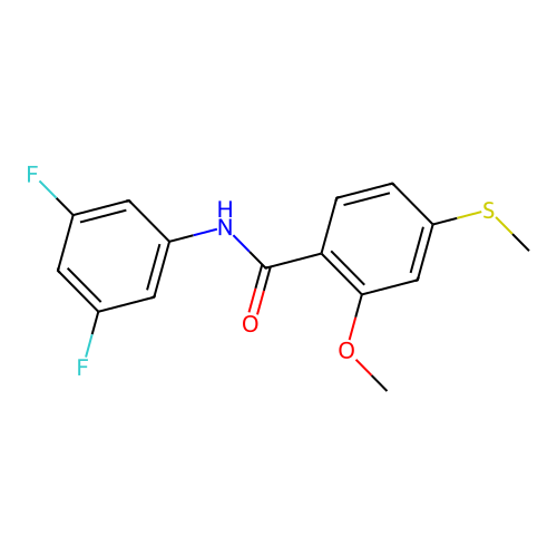 N-(3,5-difluorophenyl)-2-methoxy-4-(methylsulfanyl)benzamide structure