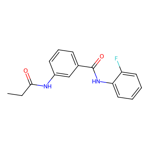 N-(2-fluorophenyl)-3-(propanoylamino)benzamide structure