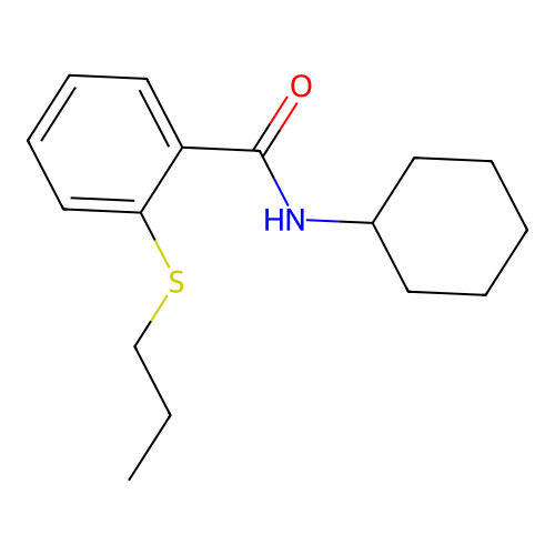 N-cyclohexyl-2-propylsulfanylbenzamide structure