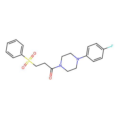 3-(Benzenesulfonyl)-1-[4-(4-fluorophenyl)piperazin-1-yl]propan-1-one structure