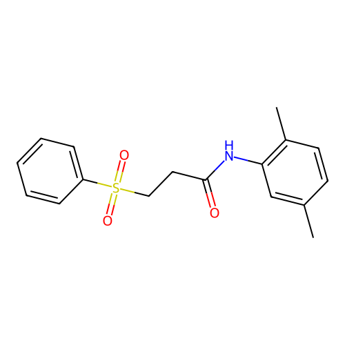 3-(benzenesulfonyl)-N-(2,5-dimethylphenyl)propanamide structure