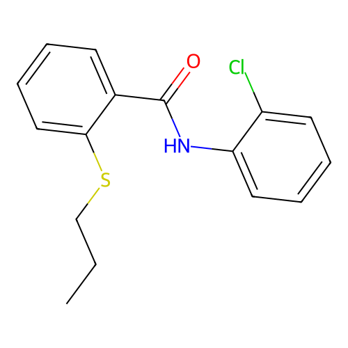 N-(2-chlorophenyl)-2-propylsulfanylbenzamide structure