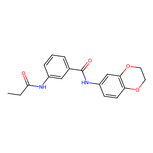 N-(2,3-dihydro-1,4-benzodioxin-6-yl)-3-(propanoylamino)benzamide structure