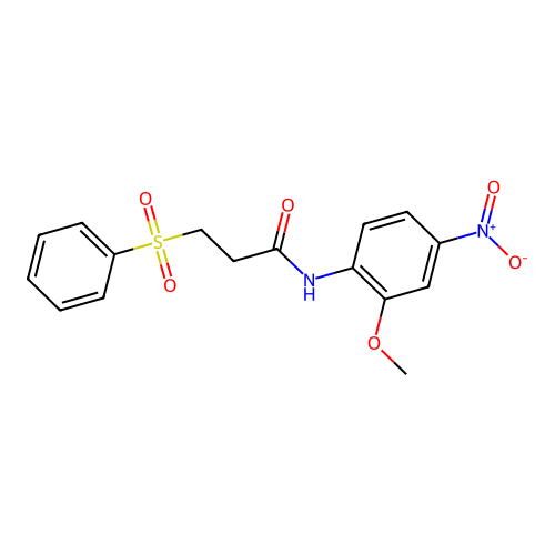 3-(benzenesulfonyl)-N-(2-methoxy-4-nitrophenyl)propanamide structure