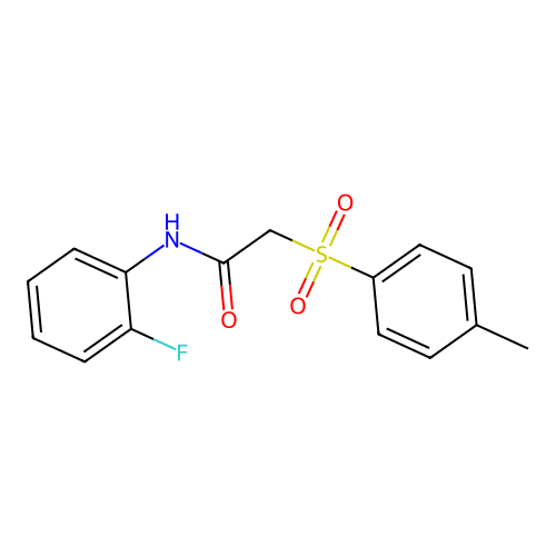 N-(2-fluorophenyl)-2-[(4-methylphenyl)sulfonyl]acetamide structure