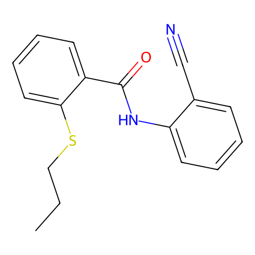N-(2-cyanophenyl)-2-propylsulfanylbenzamide structure