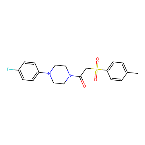 1-[4-(4-Fluorophenyl)piperazin-1-yl]-2-(4-methylphenyl)sulfonylethanone structure