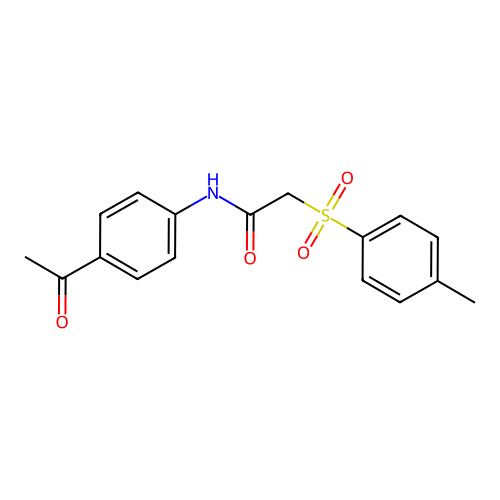 N-(4-acetylphenyl)-2-tosylacetamide structure