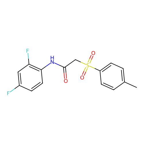 N-(2,4-difluorophenyl)-2-(4-methylphenyl)sulfonylacetamide structure