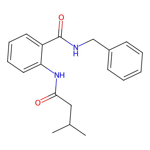 N-benzyl-2-[(3-methylbutanoyl)amino]benzamide structure