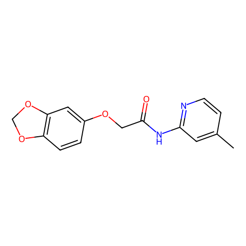 2-(1,3-benzodioxol-5-yloxy)-N-(4-methylpyridin-2-yl)acetamide structure