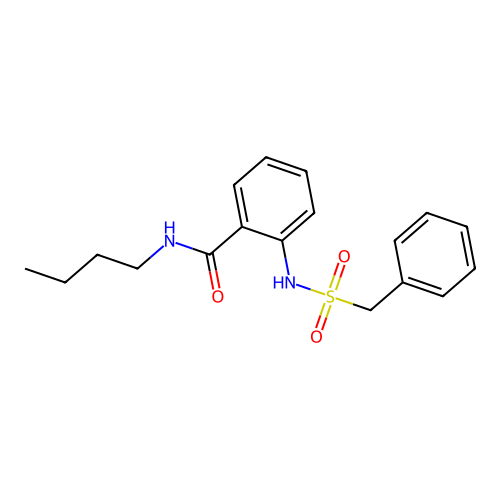 2-[(benzylsulfonyl)amino]-N-butylbenzamide structure