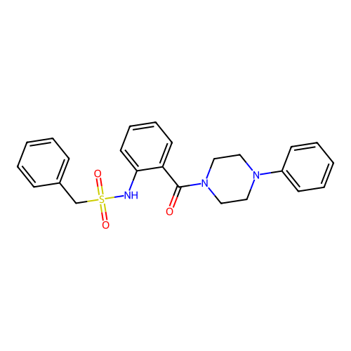 1-phenyl-N-[2-(4-phenylpiperazine-1-carbonyl)phenyl]methanesulfonamide structure