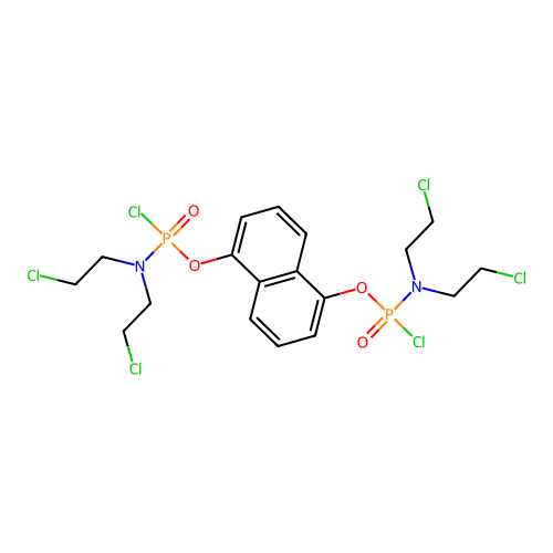 N-[[5-[bis(2-chloroethyl)amino-chlorophosphoryl]oxynaphthale structure