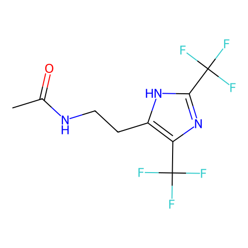 N-[2-[2,4-bis(trifluoromethyl)-1H-imidazol-5-yl]ethyl]acetamide structure