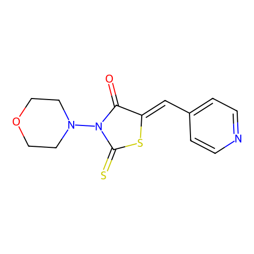 3-Morpholin-4-yl-5-(4-pyridylmethylene)-2-thioxo-1,3-thiazolidin-4-one structure