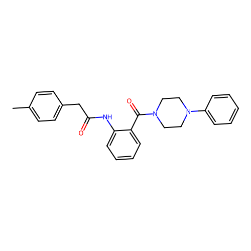 2-(4-methylphenyl)-N-[2-(4-phenylpiperazine-1-carbonyl)phenyl]acetamide structure