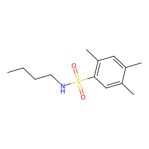 N-butyl-2,4,5-trimethylbenzenesulfonamide structure