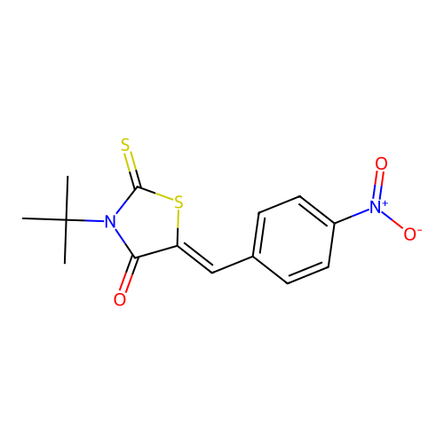 3-(1,1-Dimethylethyl)-5-[(4-nitrophenyl)methylene]-2-thioxo-4-thiazolidinone structure