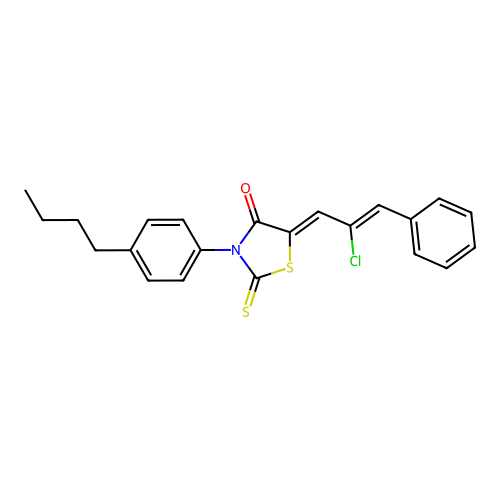 3-(4-Butylphenyl)-5-(2-chloro-3-phenyl-2-propen-1-ylidene)-2-thioxo-4-thiazolidinone structure