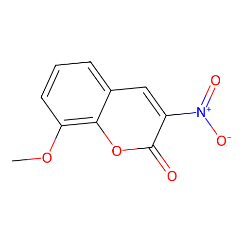 2H-1-Benzopyran-2-one, 8-methoxy-3-nitro- structure