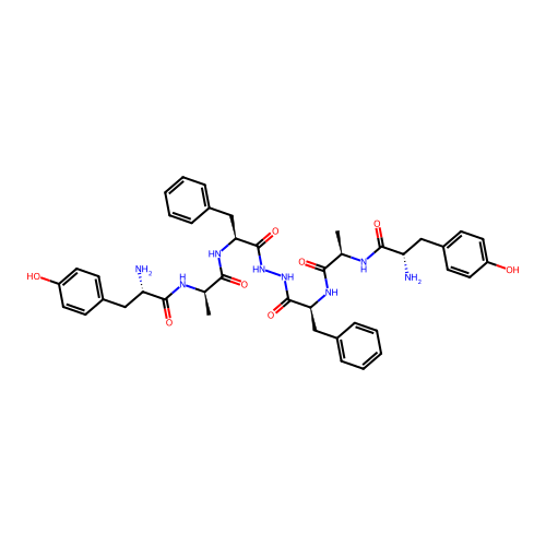 Bis(tyrosyl-alanyl-phenylalaninamide)hydrazide structure
