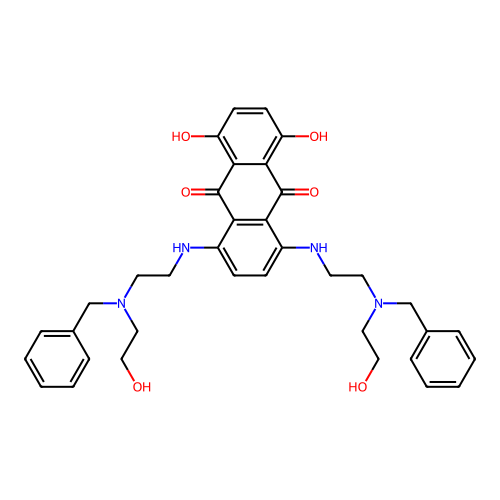 1,4-bis[2-[benzyl(2-hydroxyethyl)amino]ethylamino]-5,8-dihydroxyanthracene-9,10-dione structure